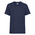 Marineblau - Front - Fruit of the Loom Kinder T-Shirt, kurzärmlig