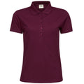 Weinrot - Front - Tee Jays Damen Luxury Stretch Polo-Shirt, Kurzarm