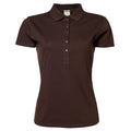 Schokolade - Front - Tee Jays Damen Luxury Stretch Polo-Shirt, Kurzarm