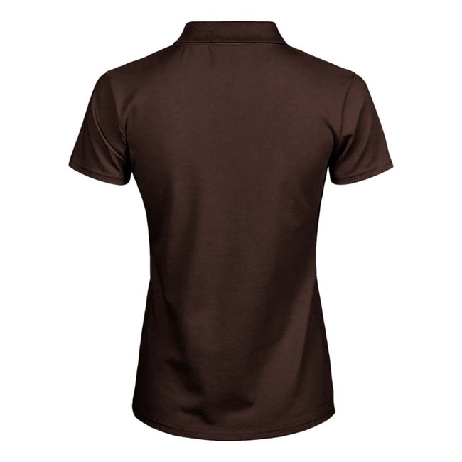Schokolade - Back - Tee Jays Damen Luxury Stretch Polo-Shirt, Kurzarm
