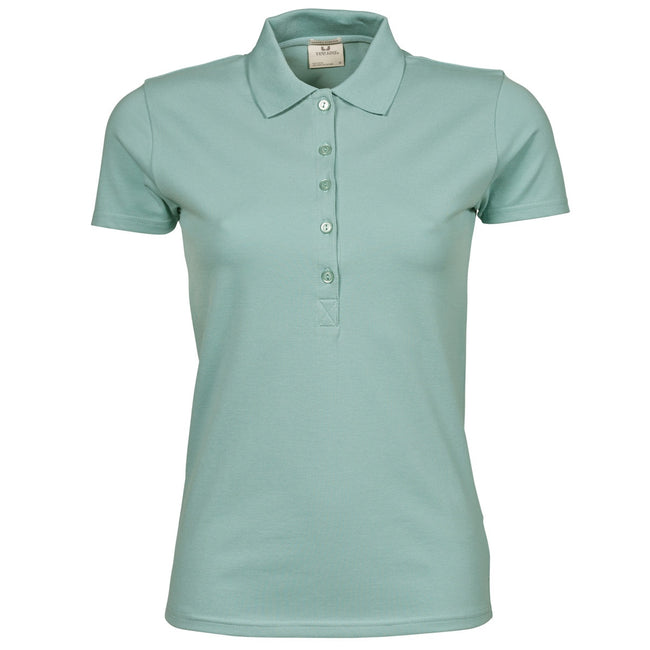 Grünton - Front - Tee Jays Damen Luxury Stretch Polo-Shirt, Kurzarm