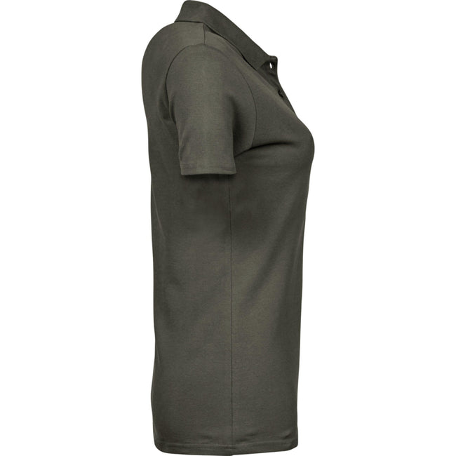 Tiefgrün - Front - Tee Jays Damen Luxury Stretch Polo-Shirt, Kurzarm