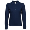 Marineblau - Front - Tee Jays Damen Luxury Stretch Longsleeve - Polo-Shirt, Langarm