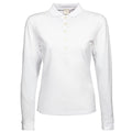 Weiß - Front - Tee Jays Damen Luxury Stretch Longsleeve - Polo-Shirt, Langarm