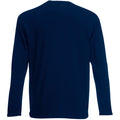 Marineblau - Back - Fruit Of The Loom Herren Langarm T-Shirt mit Rundhalsausschnitt