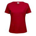 Rot - Front - Tee Jays Damen Interlock T-Shirt, Rundhalsausschnitt, Kurzarm