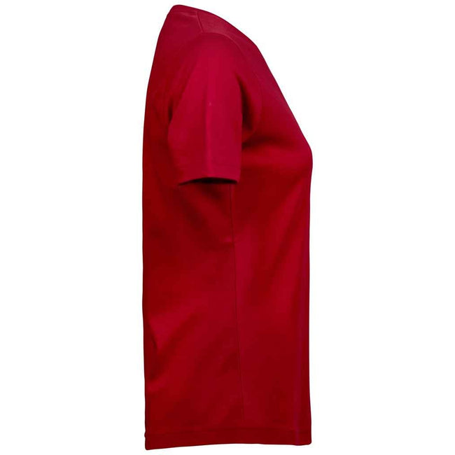 Rot - Back - Tee Jays Damen Interlock T-Shirt, Rundhalsausschnitt, Kurzarm