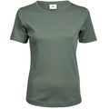 Blattgrün - Front - Tee Jays Damen Interlock T-Shirt, Rundhalsausschnitt, Kurzarm