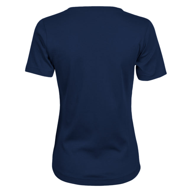 Marineblau - Back - Tee Jays Damen Interlock T-Shirt, Rundhalsausschnitt, Kurzarm