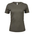 Tiefgrün - Front - Tee Jays Damen Interlock T-Shirt, Rundhalsausschnitt, Kurzarm