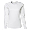 Weiß - Front - Tee Jays Damen Interlock Longsleeve - T-Shirt, Rundhalsausschnitt, Langarm