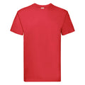Rot - Front - Fruit Of The Loom Herren Super Premium Kurzarm T-Shirt
