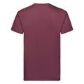 Burgunder - Back - Fruit Of The Loom Herren Super Premium Kurzarm T-Shirt