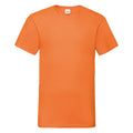 Orange - Front - Fruit Of The Loom Valueweight T-shirt für Männer mit V-Ausschnitt, kurzärmlig