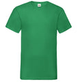 Kellygrün - Front - Fruit Of The Loom Valueweight T-shirt für Männer mit V-Ausschnitt, kurzärmlig