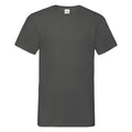 Hell Graphit - Front - Fruit Of The Loom Valueweight T-shirt für Männer mit V-Ausschnitt, kurzärmlig