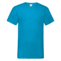 Azurblau - Front - Fruit Of The Loom Valueweight T-shirt für Männer mit V-Ausschnitt, kurzärmlig