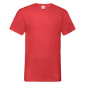 Rot - Front - Fruit Of The Loom Valueweight T-shirt für Männer mit V-Ausschnitt, kurzärmlig