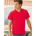 Rot - Back - Fruit Of The Loom Valueweight T-shirt für Männer mit V-Ausschnitt, kurzärmlig