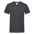 Dunkelgrau meliert - Front - Fruit Of The Loom Valueweight T-shirt für Männer mit V-Ausschnitt, kurzärmlig