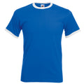 Königsblau-Weiß - Front - Fruit Of The Loom Herren Ringer T-Shirt
