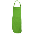 Olive - Front - Dennys Unisex Latzschürze mit Tasche, für Erwachsene