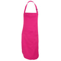 Dunkles Pink - Front - Dennys Unisex Latzschürze mit Tasche, für Erwachsene