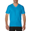 Saphir - Back - Gildan Herren Premium T-Shirt mit V-Ausschnitt, kurzärmlig