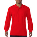 Rot - Back - Gildan Herren Pique Polo-Hemd, langärmlig