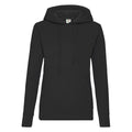 Schwarz - Front - Fruit Of The Loom Lady Fit Pullover mit Kapuze
