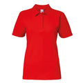 Rot - Front - Gildan Softstyle Damen Kurzarm Doppel Pique Polo Shirt
