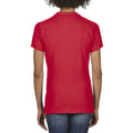 Rot - Side - Gildan Softstyle Damen Kurzarm Doppel Pique Polo Shirt