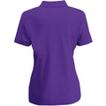 Violett - Back - Fruit Of The Loom Damen 65-35 Poloshirt, Kurzarm