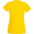 Hellgelb - Back - Damen Value Fitted Kurzarm Freizeit T-Shirt