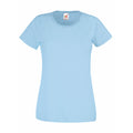 Hellblau - Front - Damen Value Fitted Kurzarm Freizeit T-Shirt
