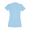Hellblau - Back - Damen Value Fitted Kurzarm Freizeit T-Shirt