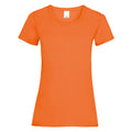 Hellorange - Front - Damen Value Fitted Kurzarm Freizeit T-Shirt