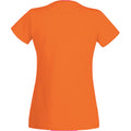 Hellorange - Back - Damen Value Fitted Kurzarm Freizeit T-Shirt