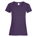 Weintraube - Front - Damen Value Fitted Kurzarm Freizeit T-Shirt