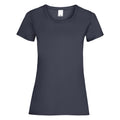 Mitternacht Blau - Front - Damen Value Fitted Kurzarm Freizeit T-Shirt