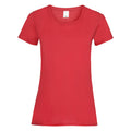 Hellrot - Front - Damen Value Fitted Kurzarm Freizeit T-Shirt