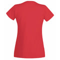 Hellrot - Back - Damen Value Fitted Kurzarm Freizeit T-Shirt