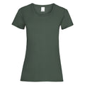 Dunkelgrün - Front - Damen Value Fitted Kurzarm Freizeit T-Shirt