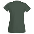 Dunkelgrün - Back - Damen Value Fitted Kurzarm Freizeit T-Shirt
