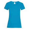 Cyan - Front - Damen Value Fitted Kurzarm Freizeit T-Shirt