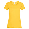 Gold - Front - Damen Value Fitted Kurzarm Freizeit T-Shirt