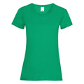 Grün - Front - Damen Value Fitted Kurzarm Freizeit T-Shirt