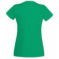 Grün - Back - Damen Value Fitted Kurzarm Freizeit T-Shirt