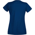 Airforce Blau - Back - Damen Value Fitted Kurzarm Freizeit T-Shirt