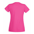 Dunkles Pink - Back - Damen Value Fitted Kurzarm Freizeit T-Shirt